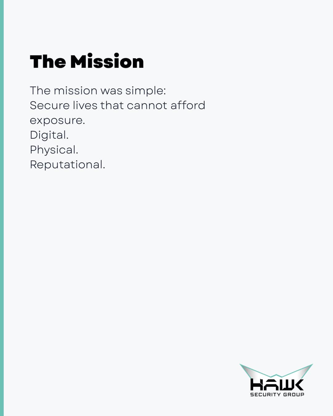 Welcome to HAWK Security Group - The New Standard of Personal Sovereignty IG slide 4